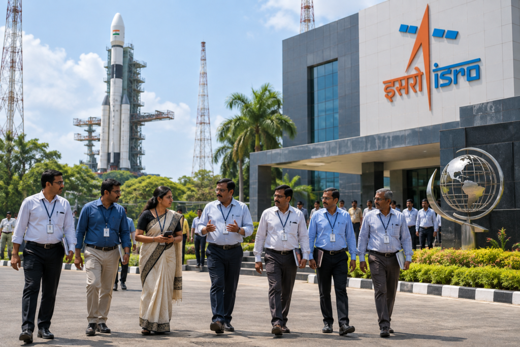 ISRO: বেসরকারিকরণ নিয়ে উদ্বেগ, ইসরো চেয়ারম্যানকে চিঠি লিখল কর্মী সংগঠনগুলি ইসরোর মহাকাশ গবেষণা কেন্দ্রে বিজ্ঞানী ও কর্মীদের সঙ্গে রকেট উৎক্ষেপণ পরিকাঠামোর প্রতীকী দৃশ্য
