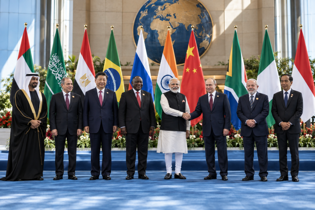 BRICS: বিপদে পড়া নাবিকদের জন্য নতুন আন্তর্জাতিক ব্যবস্থার প্রস্তাব মোদীর, ব্রিকস মঞ্চে বড় ঘোষণা ব্রিকস শীর্ষ সম্মেলনের আবহে বিভিন্ন দেশের রাষ্ট্রনেতাদের বৈঠক ও কূটনৈতিক সহযোগিতার প্রতীকী দৃশ্য।